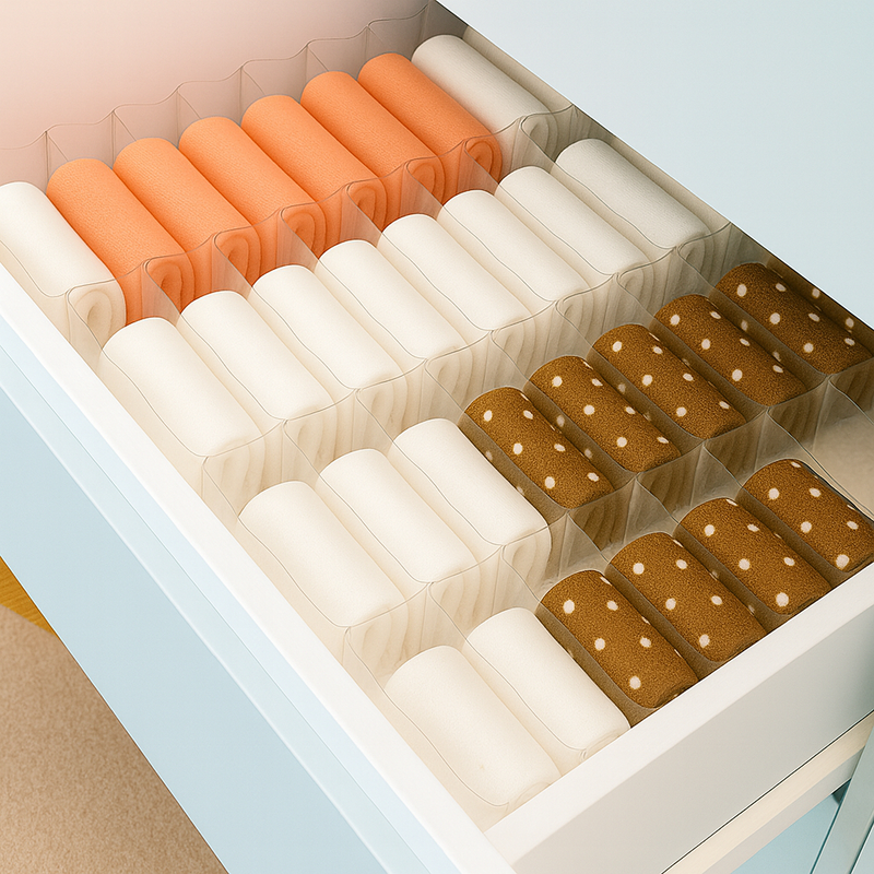 Colmeia Organizadora de Gaveta Clean Transparente PP, P, M, G, GG para Gavetas e Closet