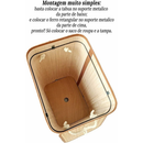 Cesto De Roupa de Bambu Dobravel Organizador 60Litros Forrado Banheiro 60cm Grande Cesto Retangular